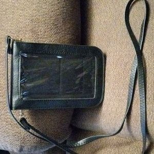 Black wallet with 5 pockets including cellphone holder